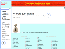 Tablet Screenshot of grocerylistmaker.com